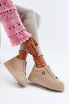 Women's platform sneakers in beige Eshen