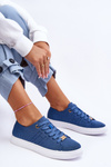 Women's Lace-Up Sneakers Blue Etna