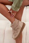 Women's Snow Boots with Laces Beige Rebekah