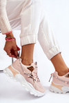 Women's Sport Shoes Laced On The Platform Pink Minea