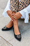 Low-Heeled Court Shoes Made of Eco Suede S.Barski KV27-037 Black