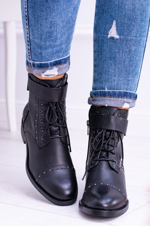 BIG STAR WYSOKIE BOTKI SZTYBLETY SKÓRZANE BB274612