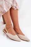 Ballet Flats With Weaving And Pointed Toes Beige Hefion