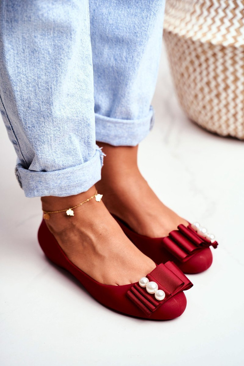 Rubber Ballerinas Bows Red Joleen