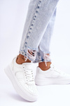Buty Sportowe Damskie Wysokia Platforma Białe Bexley