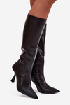 Women's Knee-High Heeled Boots Black Vionette