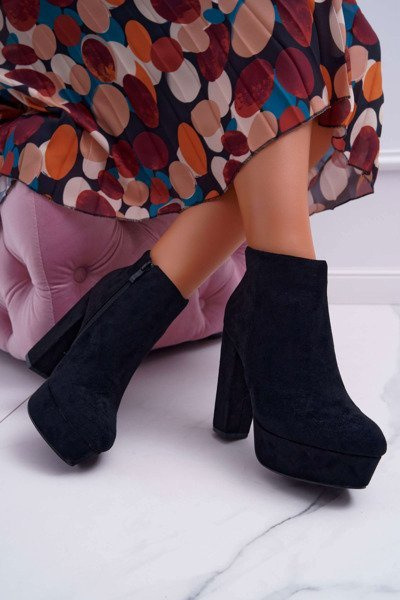 Women's Platform Stiletto Boots Suede Black Celinne