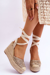 Tied Women's Wedge Sandals Beige Josephine
