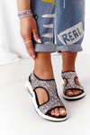 Wedge Slip-On Sandals Silver With Glitter Zoey