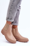 Women's Slip-On Matte Galoshes Beige Helinca