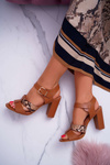 Women's Elegant Camel Stephani Stiletto Sandals