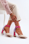 Suede Court Shoes with Multicolor Stiletto Heel Lodho