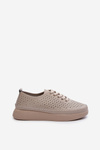 Leather Platform Sneakers by S.Barski LR278 Beige