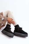 Women's Platform Snow Boots Black Mennja