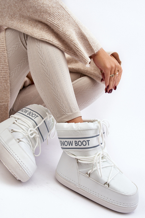 Women's lace-up snow boots white Soia