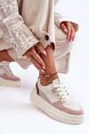 Women's Sports Shoes on a Chunky Platform White-Pink Gemma