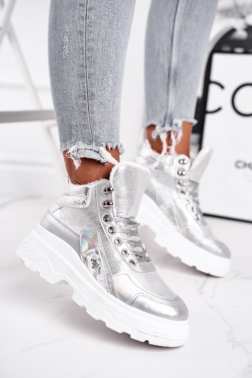 Women’s Sport Shoes Warm High Silver Davan