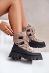 Women's Snow Boots With Zipper Lee Cooper LCJ-24-47-3143 Beige
