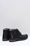 Men's Leather Trappers Black Genoto
