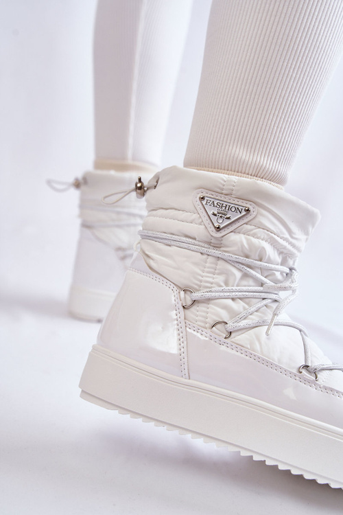 Women's Fashionable Lace-up Snow Boots White Carrios