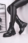 Botki Damskie Na Platformie Grunge Czarne Angels Rock