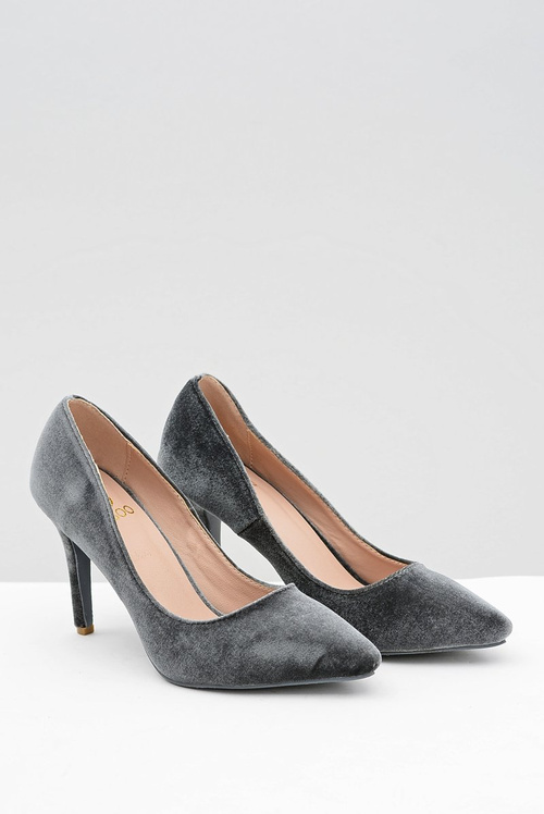 Lu Boo Women's Stilettos Grey Velvet