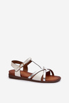 Women's Flat Sandals Made of Eco Leather Sergio Leone SK071H White