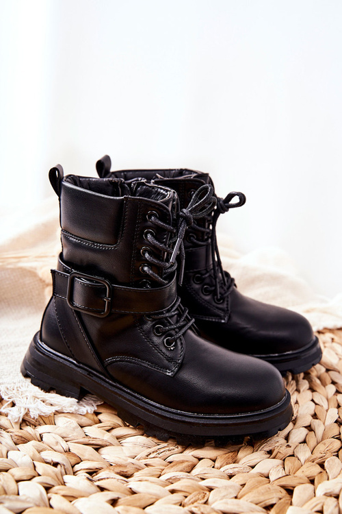 Children's Boots With Buckle Black Dollay
