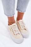 Ladies Sneakers With Lace Lee Cooper LCW-25-31-3440L Beige
