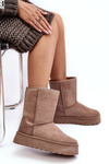 Women's Fur-Lined Insulated Snow Boots Dark Beige Abrams