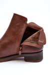 Women's Leather Flat Boots Brown Vasica