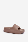 Women's Brown Foam Platform Slides Airaplea