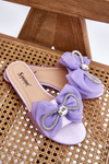 Women's Slippers With Bow And Rhinestones Violet Jolene