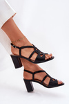 Ladies Heeled Sandals Sergio Leone SK884 Black