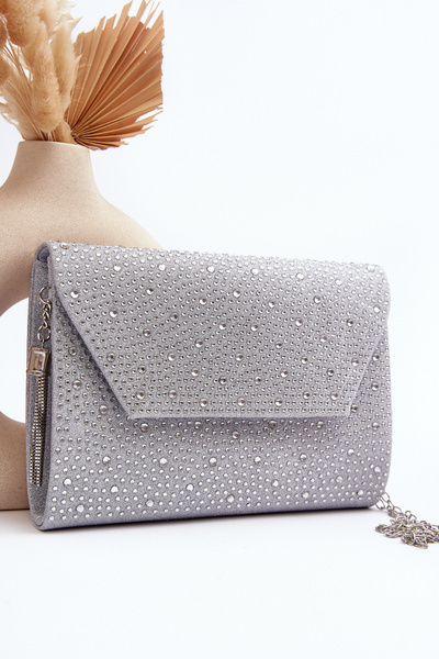 Decorated Evening Clutch Bag Edela Silver