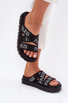 Women's sandals with fabric straps Paris on platform black Celinea