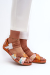 Leather Sandals with Elastic Maciejka 03375-26 Orange