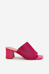 Women's Heeled Sandals Block Type Fuchsia Wenilan