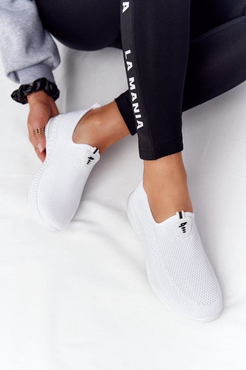 Women's Slip-on Sneakers White Be Stretchy