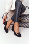 Suede Pumps On A Block Heel Sergio Leone PB142 Black