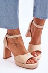 Suede Classic Platform Sandals Beige Classy