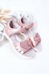Child's Velcro Sandals Pink My Heart
