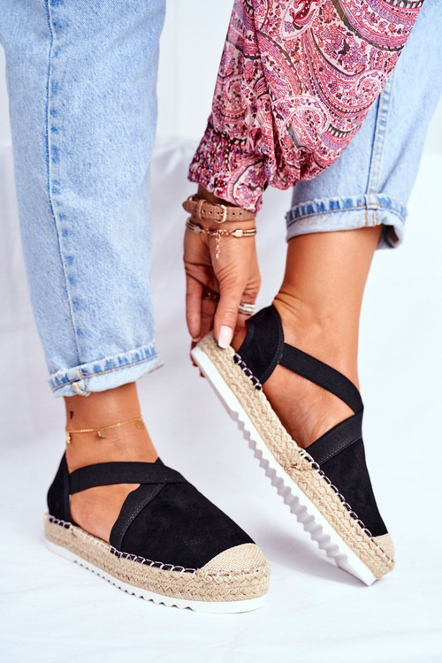 Women's Espadrilles with Cutout Black Motive