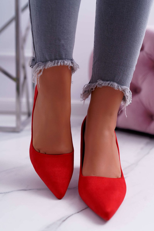 Women's Stiletto Sandals Suede Red Neshka