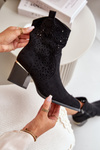 Lace-up ankle boots with eco suede upper, zip closure black Sevana
