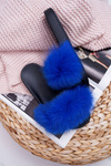 Women's Flip Flops with Natural Fur Sapphire Naturis