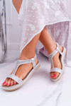Women's Flat Sandals Silver S.Barski Emente