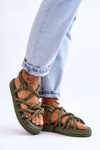 Women's Fashionable Braided Sandals Green Tiffanie