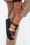 Women's Sandals With Straps On Platform Black Gallari