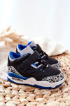 Children's Sport Shoes Black and Blue Linen